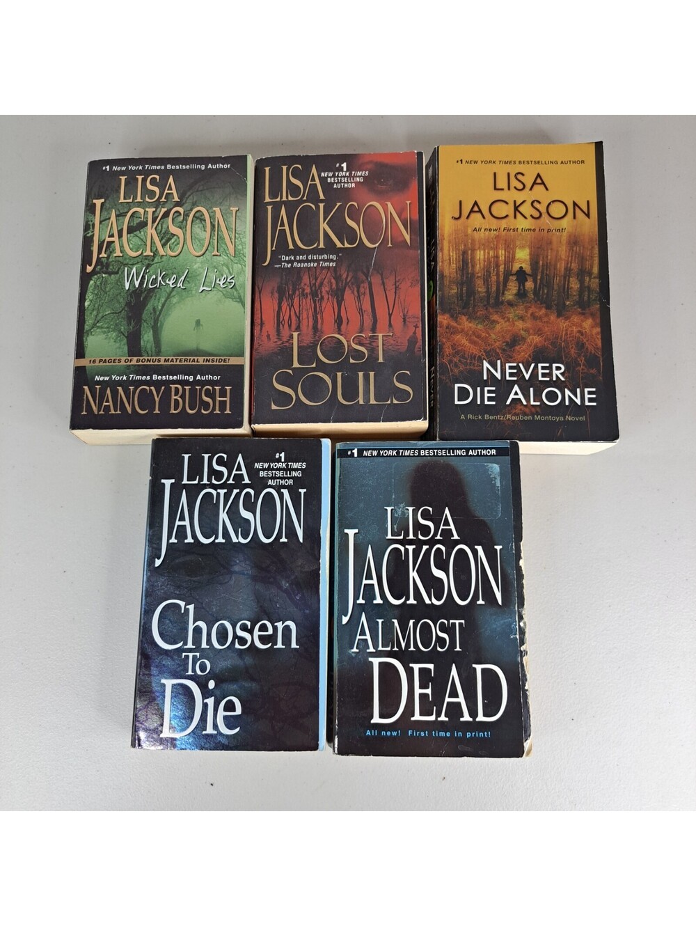 Lot of 5 LISA JACKSON Murder Mystery Books Paperback MIx Lost Souls Wicked Lies